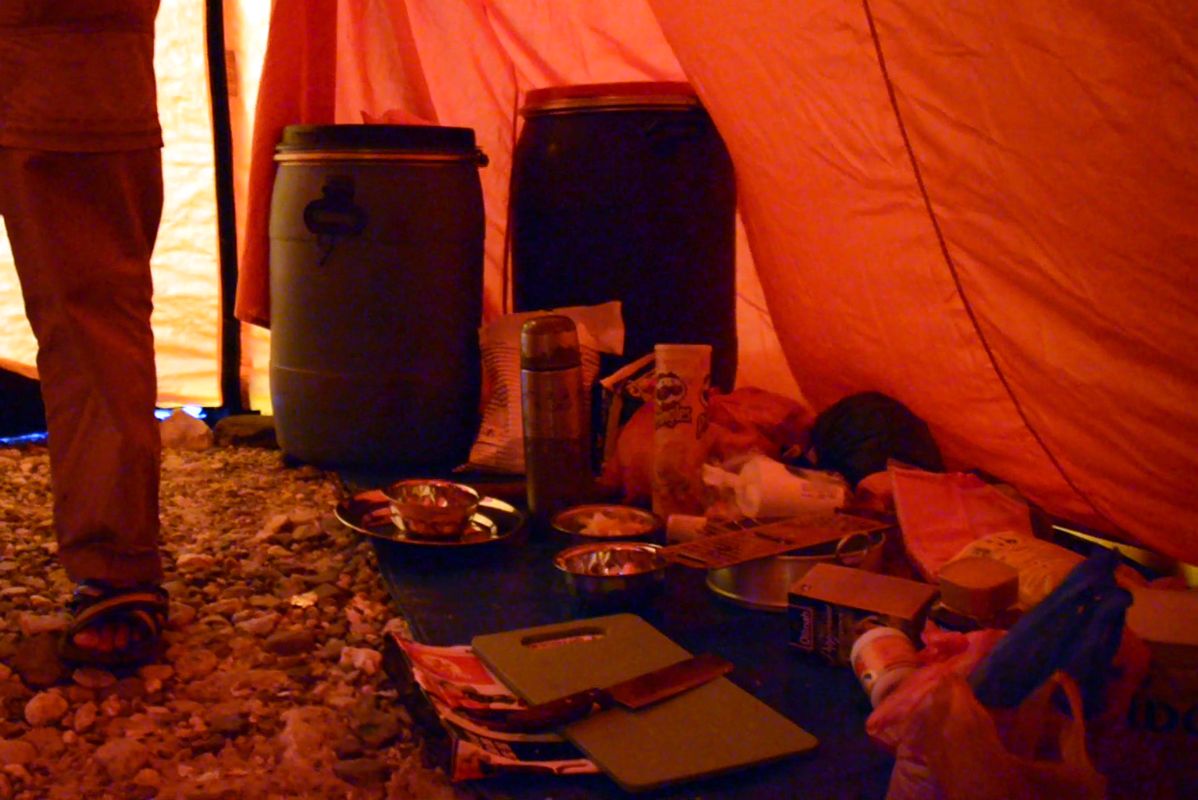 31 Our Food Is Neatly Organized In Our Kitchen Tent At Mount Everest North Face Intermediate Camp 5788m In Tibet